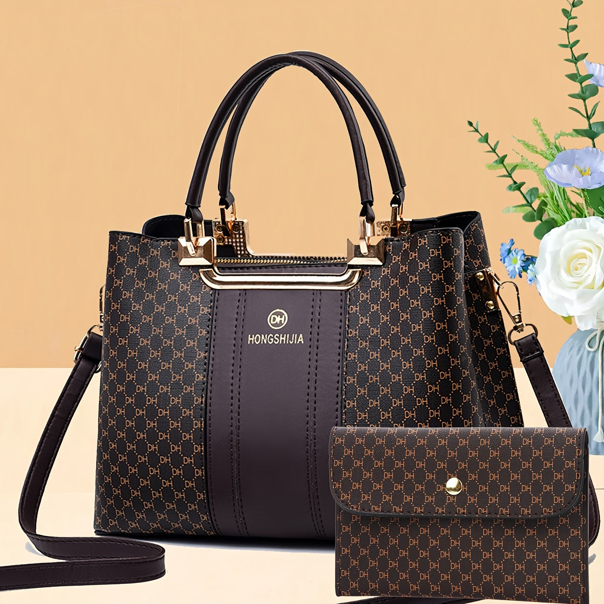 Women’s Stylish Large Capacity Retro Faux Leather Crossbody Set
