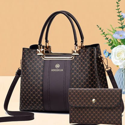 Women’s Stylish Large Capacity Retro Faux Leather Crossbody Set