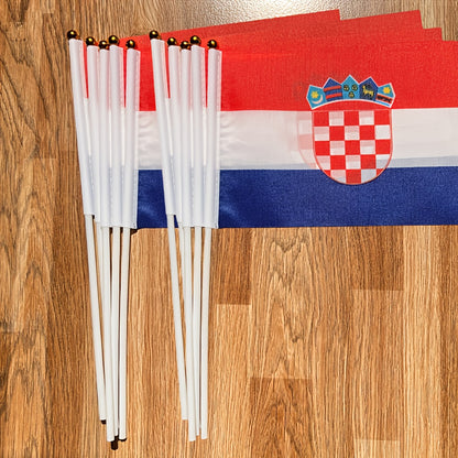 Croatian Handheld Polyester Flag 14x21cm for Events
