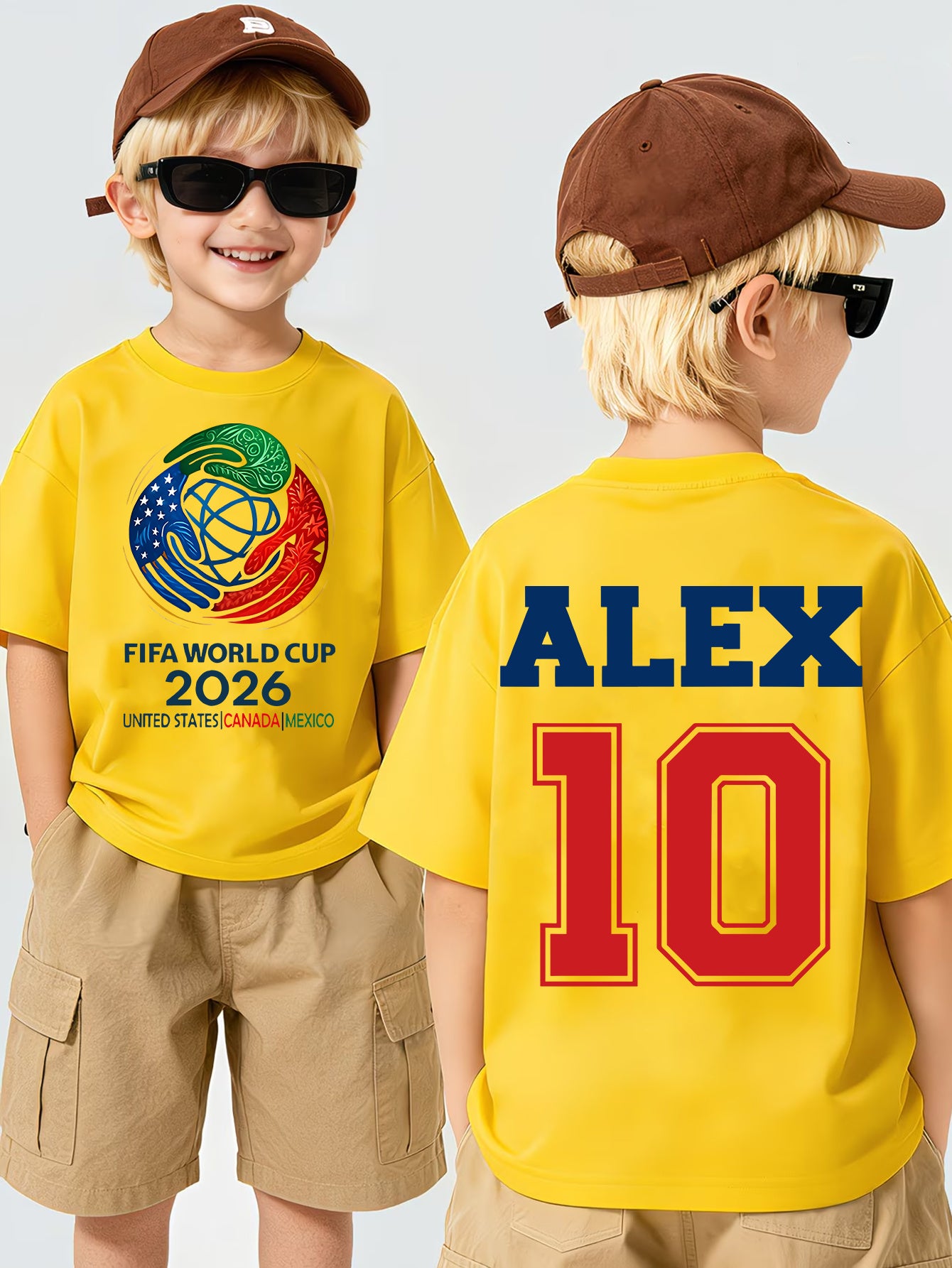 Kids Double-Sided Cotton T-Shirt for 2026 World Cup Season