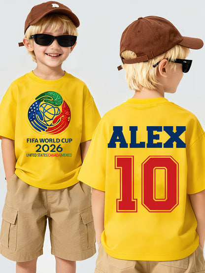 Kids Double-Sided Cotton T-Shirt for 2026 World Cup Season