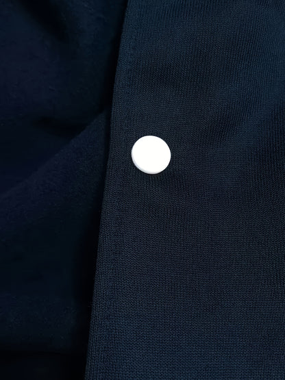 Men's Fashionable R-Letter Patchwork Casual Street Style Baseball Jacket - Polyester, Maroon & Black with White Stripes, Button Closure, with Pockets