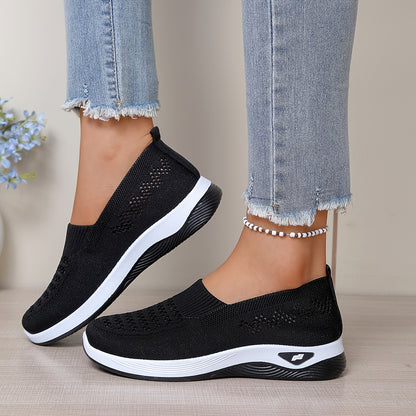Women's Breathable Slip-On Flat Shoes with Soft PVC Sole