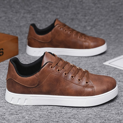 Men's Solid Color Casual Lace-Up Loafers for All Seasons