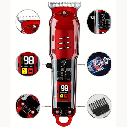 FEIYBA Professional Hair Clipper for Men and Women | Rechargeable Barber Grade Trimmer with Multiple Limit Combs, Ideal for Salon, Travel, Shaving, Haircutting, Trimming Body Hair, Oil Head Electric Thruster, Digital Display, - ayq