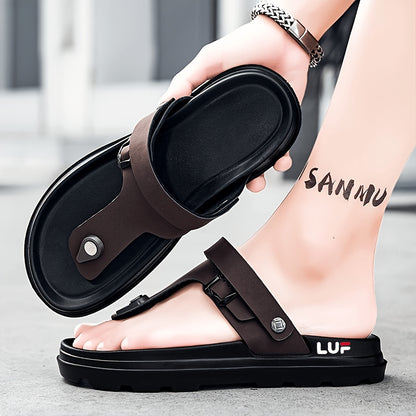 Men's Comfortable Brown & Black EVA Slip-On Casual Slides