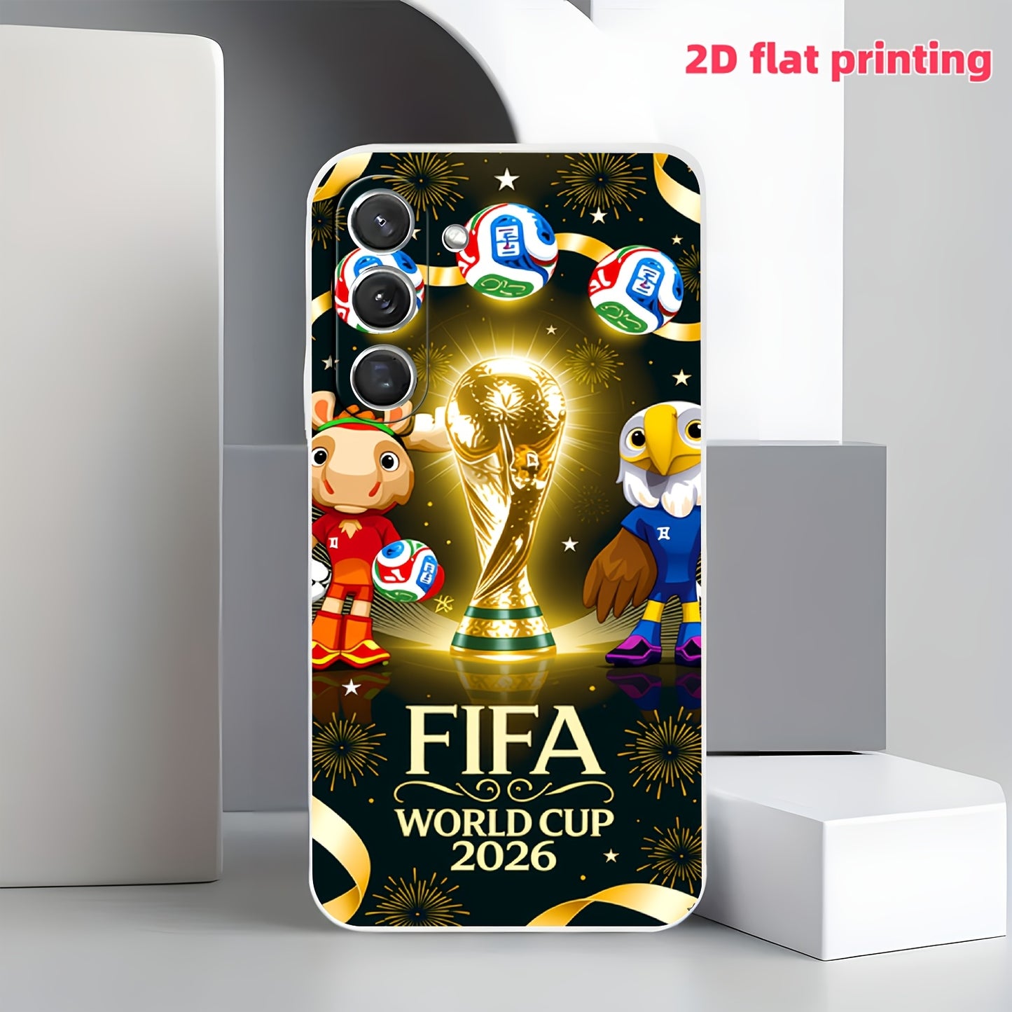 FIFA World Cup 2026 TPU Phone Case with Trophy & Mascot Design