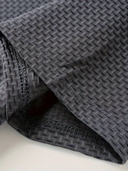 FS1128 Style Men'S Jacquard Polo Shirt with Unique Print Patterns, Casual Short Sleeves, Summer Fashion, Breathable Embossed Top, a Perfect Gift - ayq