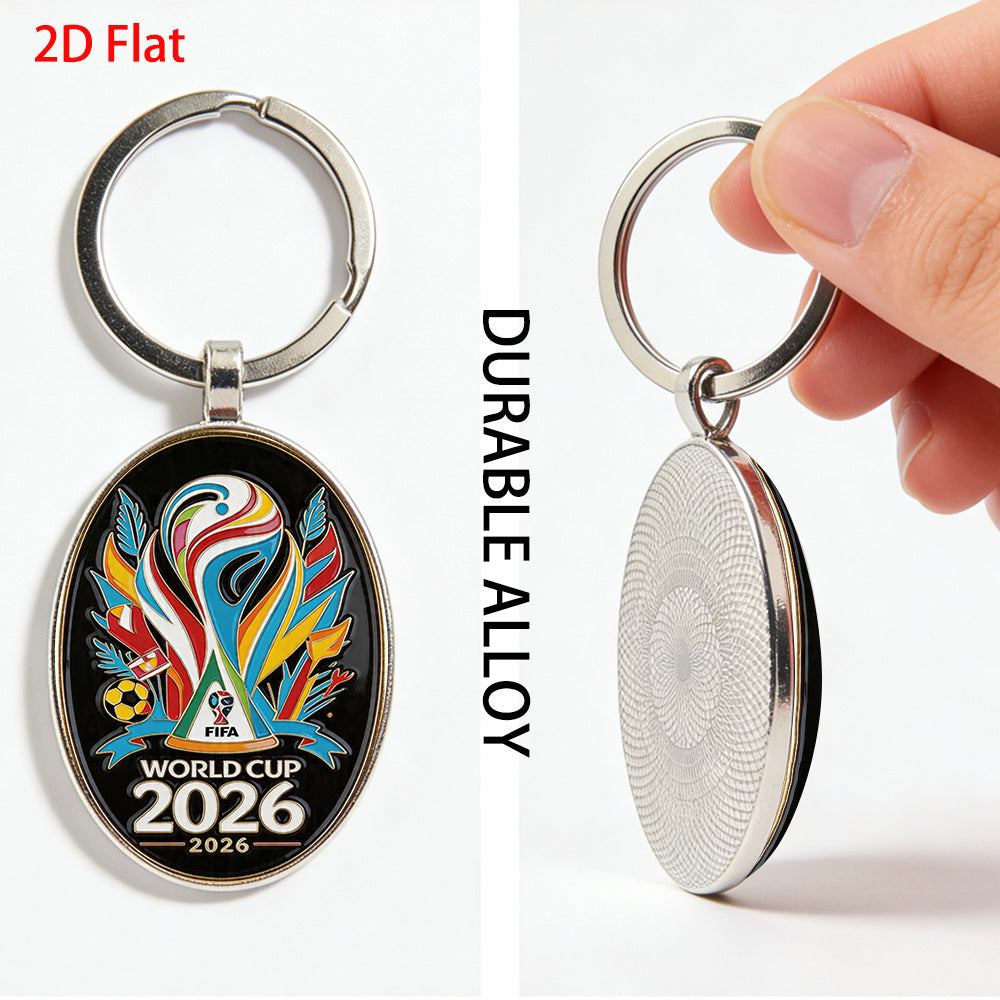 2026 FIFA World Cup Colorful Metal Keychain Oval Design