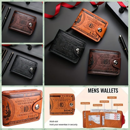 The Latest Upgraded Men'S Synthetic Faux Leather Wallet for 2025 Comes with a Credit Card Holder And a Photo Compartment. Its Elegant Design Is Perfect for Everyday Use, Featuring a Durable Denim Lining. This Unique Wallet, w