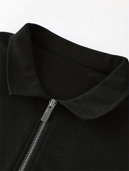 Men's Slim-Fit Zip Shirt with Short Sleeves, Featuring a Minimalist and Trendy Style. Designed with a Half-zip Collar, It Is Made of Soft, Skin-friendly Stretch Fabric That Is Breathable and Sweat-wicking. The Form-fitting De - ayq