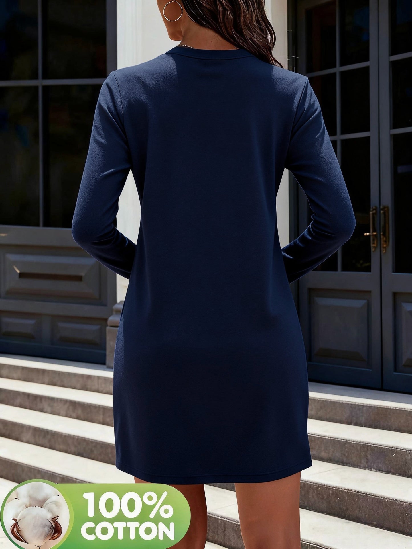 Women's Elegant 2026 New Year Sparkling "Hello 51.46meter Dress - Long Sleeve Maxi Party Dress with Round Neck, 100%, Machine Washable, Loose Fit for Wedding Guest, Prom, Special Occasions - Spring/Autumn Formal Gown (Year-Ro