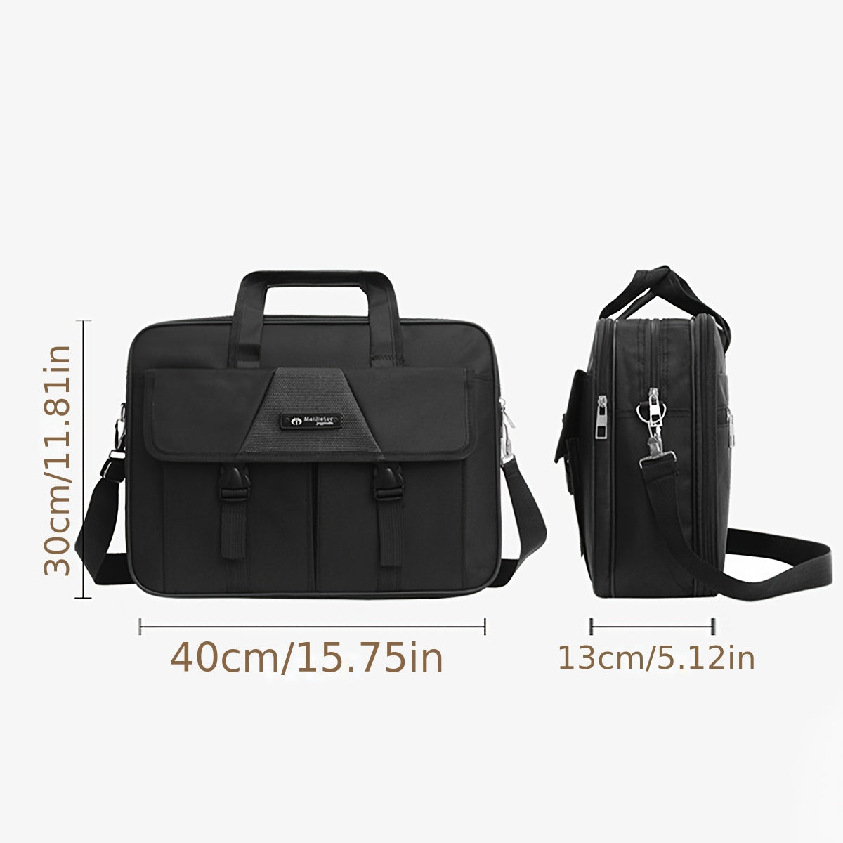 Large Capacity Polyester Briefcase Shoulder Bag with Zipper