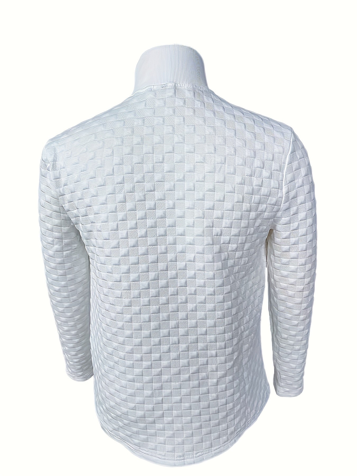 Men'S Thickened Three-Dimensional Square High-Neck Long-Sleeve Knit Sweater