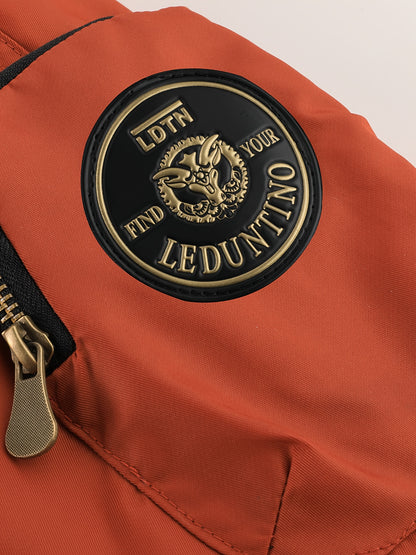 Men's Winter Coat - New Warm Hooded Jacket with Golden Print Accents, Loose Fit Casual Outerwear for Cold Weather, Machine Washable, Thick Comfort Plush Lining