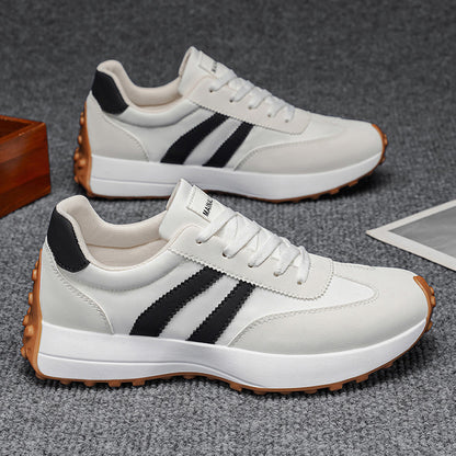 1 Pair of Men'S Casual Sneakers, Comfortable And Fashionable on The Feet, Suitable for All Seasons, White, Black, Green - Suitable for Outdoor Travel, Walking, And Sports - ayq