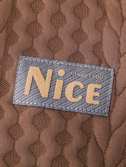 2pcs ' Sweatsuit Set - Oversized Sweater & Jogger Pants with Elastic Waist, 100% Polyester Winter Warm Brown/Beige & Black Casual Outfit, Durable Clothes, Playdates, Casual Attire (Easy-Care Hand Wash) - Ideal Gift, Perfect f