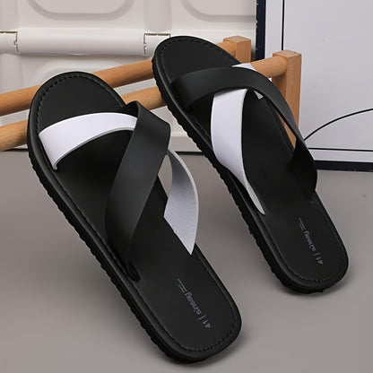 Men's Lightweight Slip-On Sandals with Criss-Cross Straps