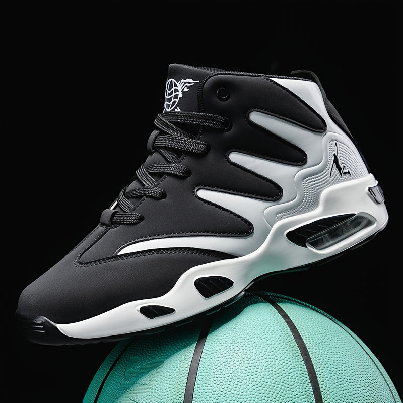 Men's High-Top Basketball Shoes Lightweight Breathable PU Sneakers