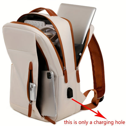 Stylish Lightweight Laptop Backpack - Adjustable Shoulder Straps, Multiple Compartments, USB Charging Port, Perfect for Commuting, School, Travel  Business, Casual Style, Polyester Lining, Secure Zipper Closure, Laptop Carry