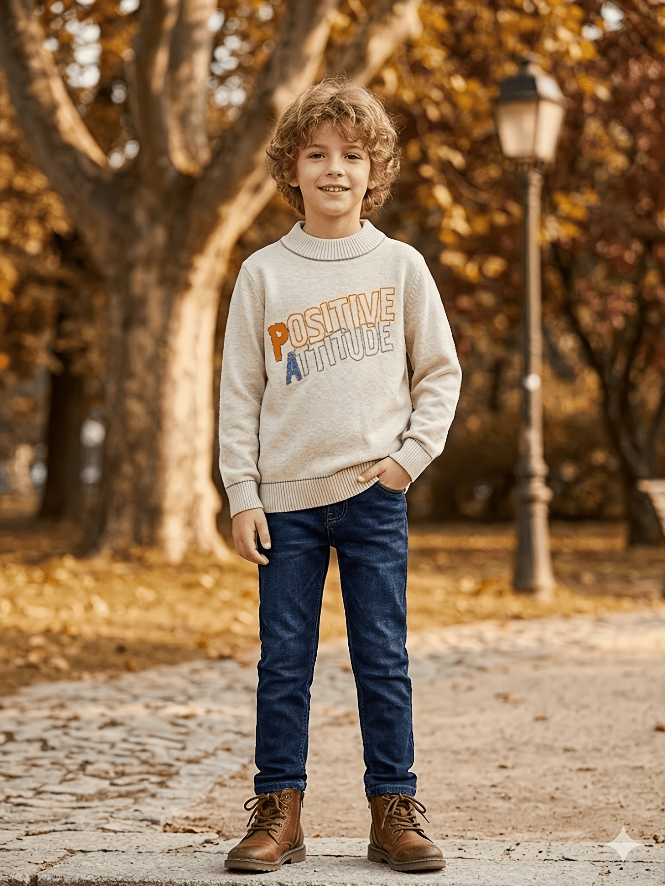 Boys' Thermal Cotton Base Layer with Letter Jacquard - Fall/Winter