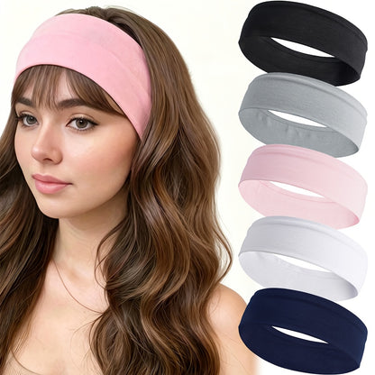 5pcs Ultra-Thin Women’s Athletic Headbands for Exercise & Daily Wear