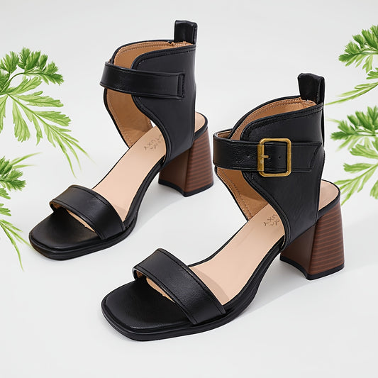 Women's Ultrahigh Heel Open Toe Sandals with Buckle