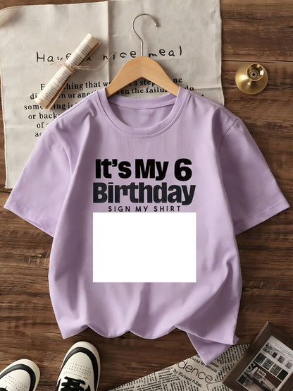 Girls' 10th Birthday Short Sleeve Cotton T-Shirt Casual Style