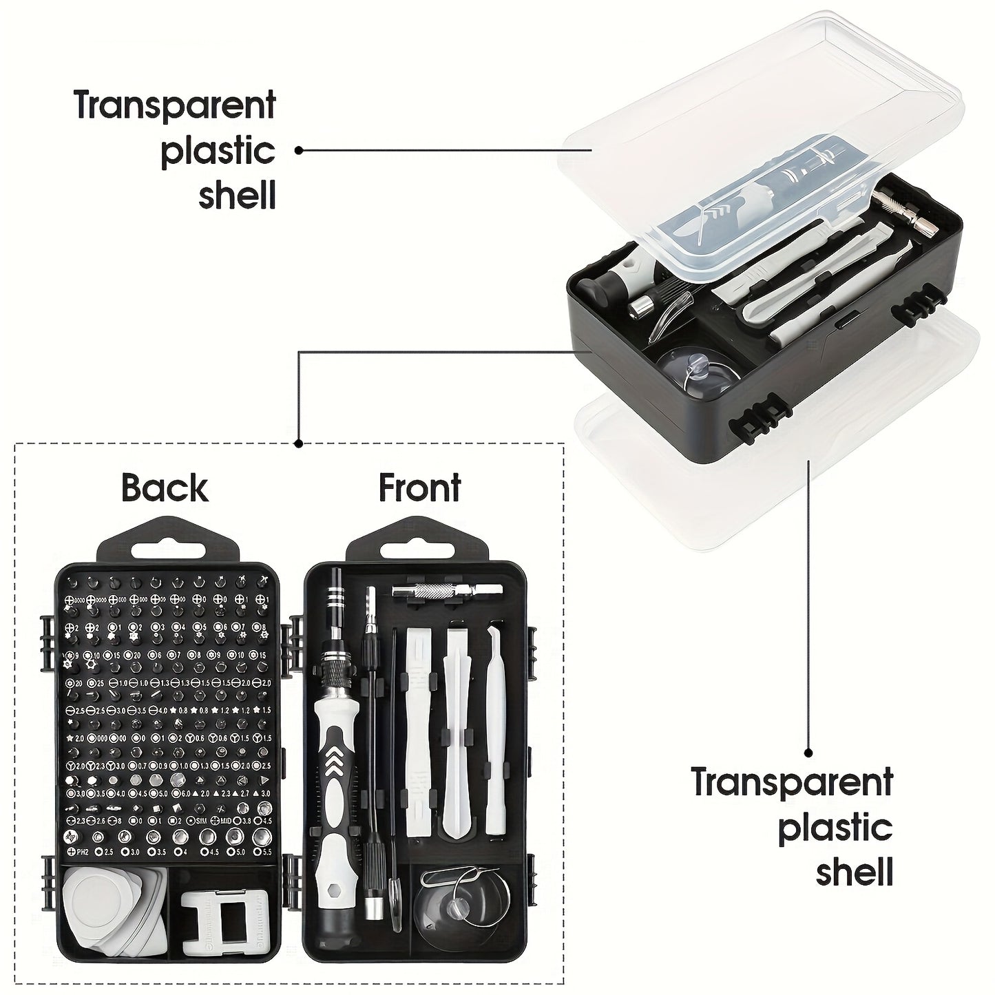115-In-1 Upgraded Screwdriver Set with Strong Magnet, High Hardness, And Multifunctional Disassembly Tools Including Special-Shaped Drill Bits.