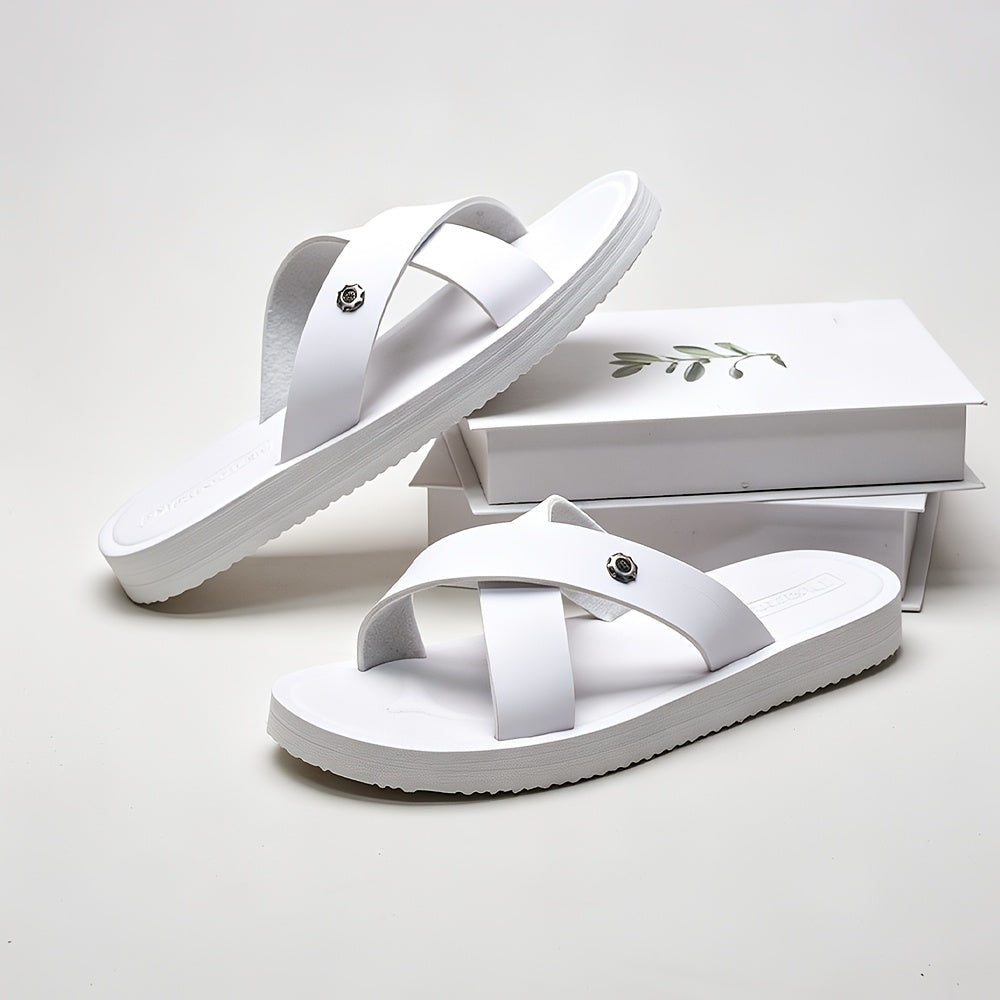 Men's Cross-Strap Casual Sandals with Soft EVA Sole