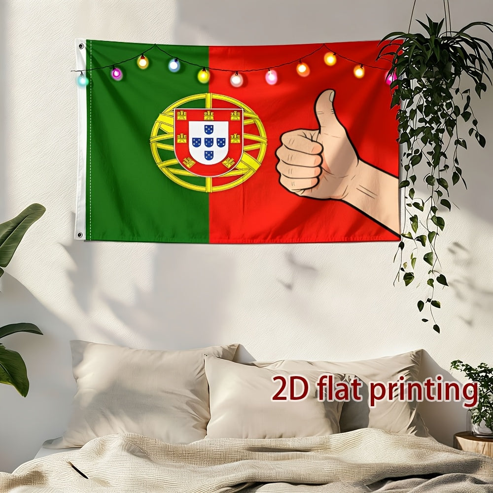 Portuguese National Flag Polyester Fan Banner for Sports Events