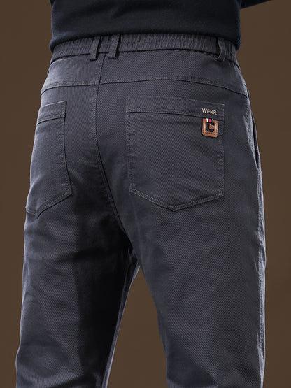 Men's Slim-Fit Cotton Blend Business Casual Pants