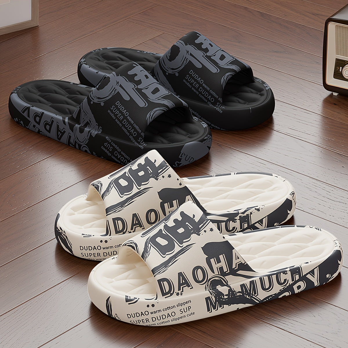 Men's Casual Graffiti Slippers Soft EVA All-Season Wear