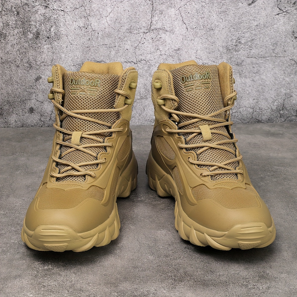 Men's High-Top Outdoor Hiking Boots, Durable All-Season Footwear
