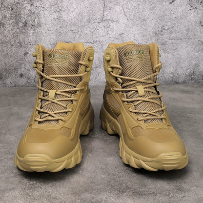 Men's High-Top Outdoor Hiking Boots, Durable All-Season Footwear