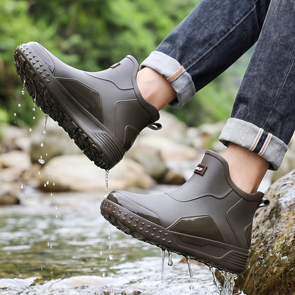 Unisex Gray Ankle Rain Boots | Lightweight All-Season Comfort