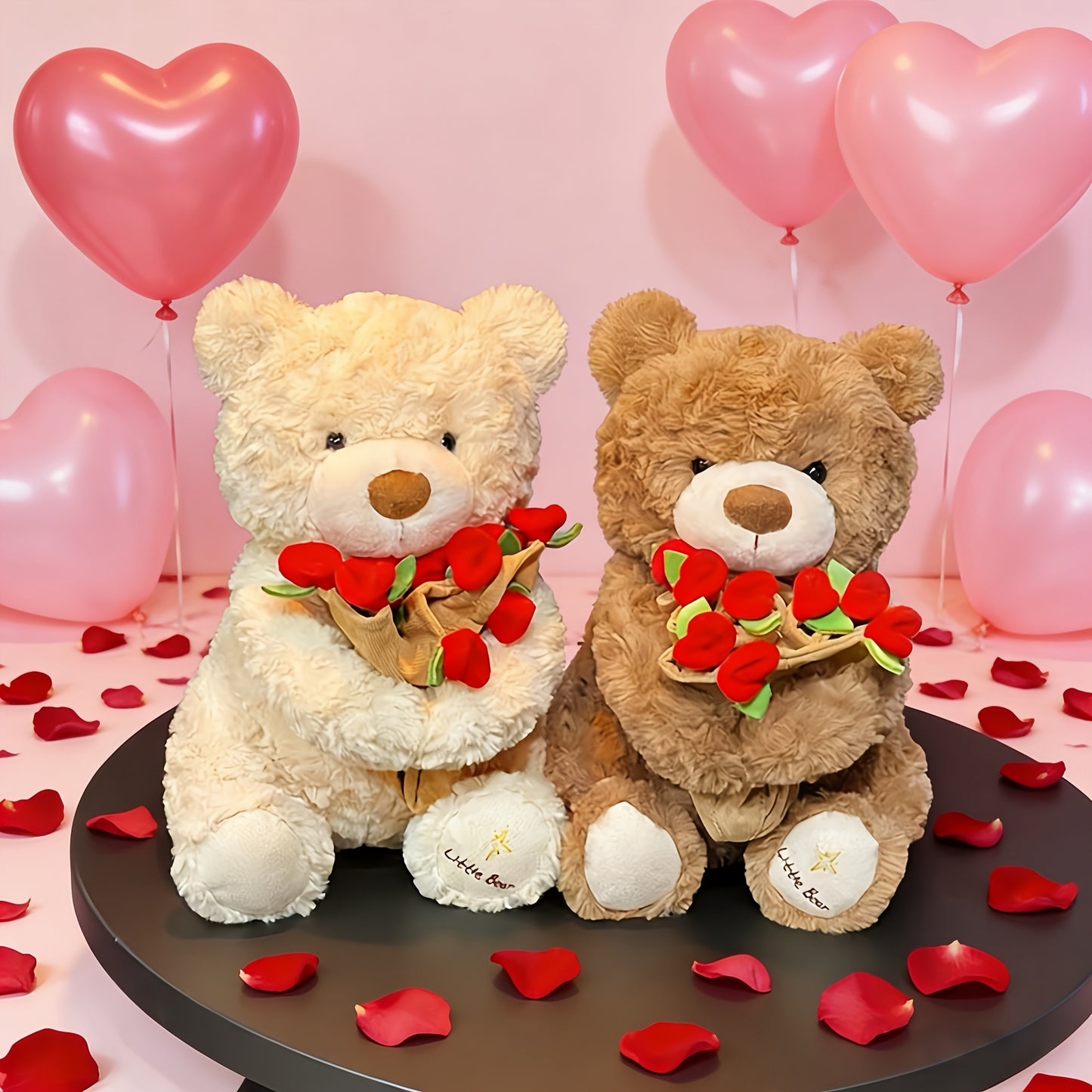29.97cm Adorable Plush Bear with Hat & Rose - Soft / Stuffed Toy Suitable for Christmas, Gifts for,, Cuddly Companion for Bedtime & Decor