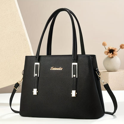 Elegant Women's PU Tote Bag with Removable Strap