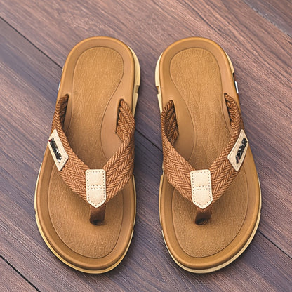 Men's Casual Slip-On Beach Sandals with Durable Rubber Sole