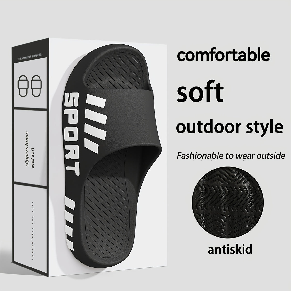 Men's Casual Sports Slippers Slip-On EVA Anti-Slip All-Season