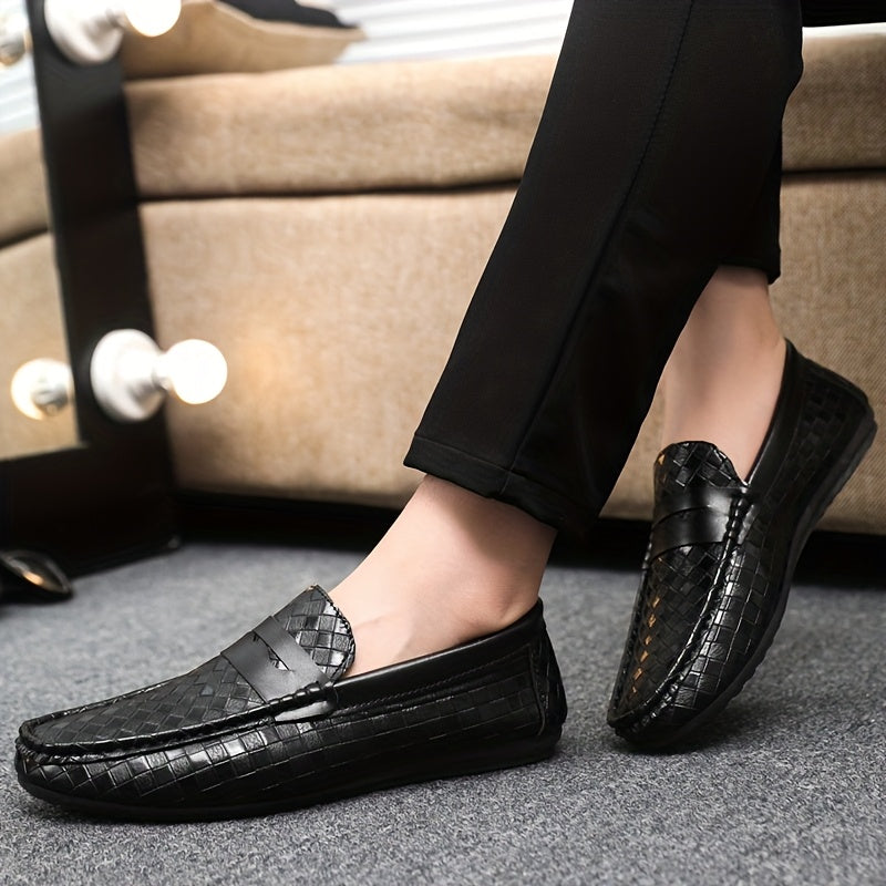 Men'S British Style Loafers - Comfortable Slip-On Moccasins with Round Toe, Faux Cover Upper & PVC Sole, Perfect for Casual Wear, Parties, and Weddings, Wedding Shoes