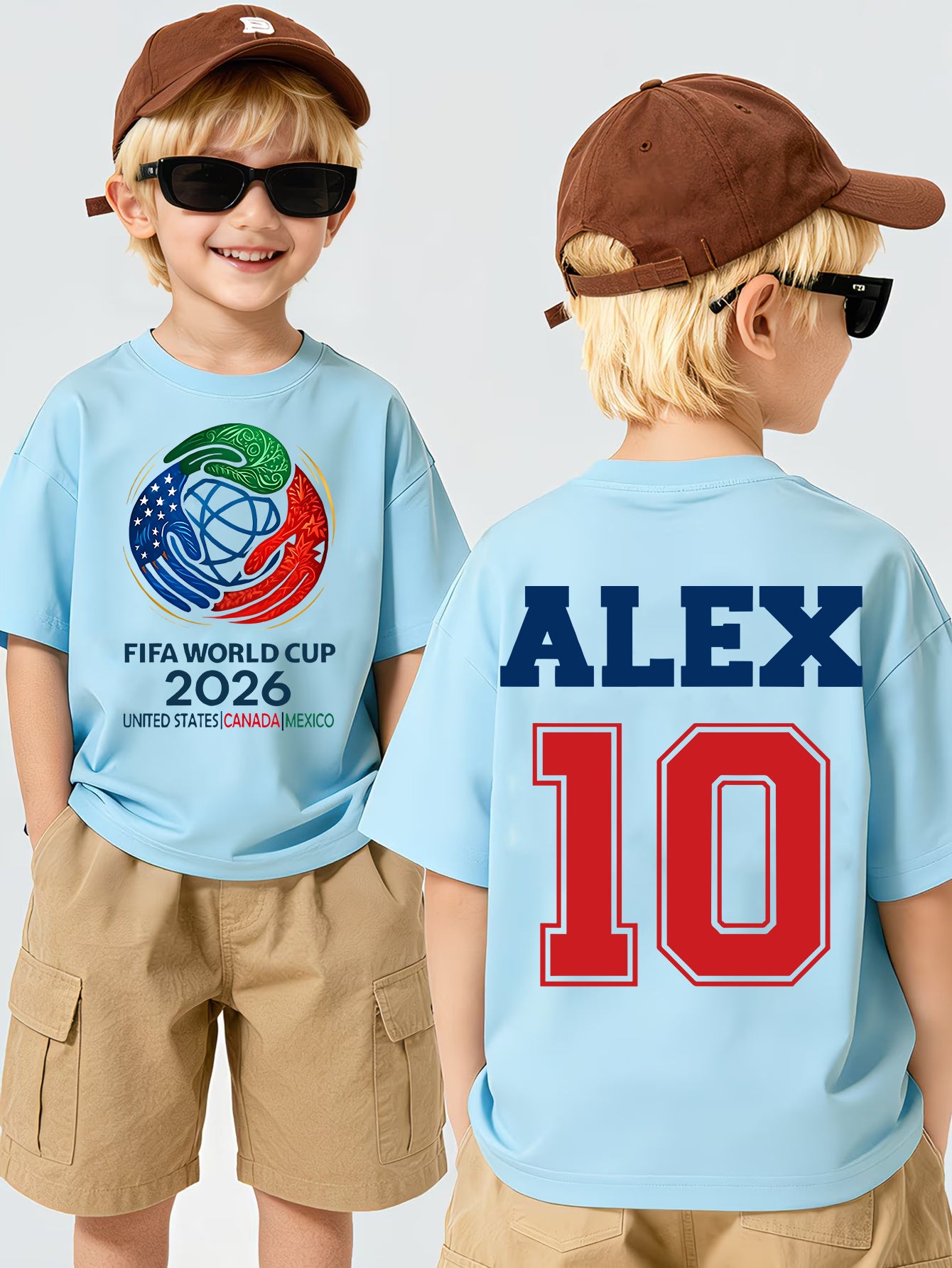 Kids Double-Sided Cotton T-Shirt for 2026 World Cup Season