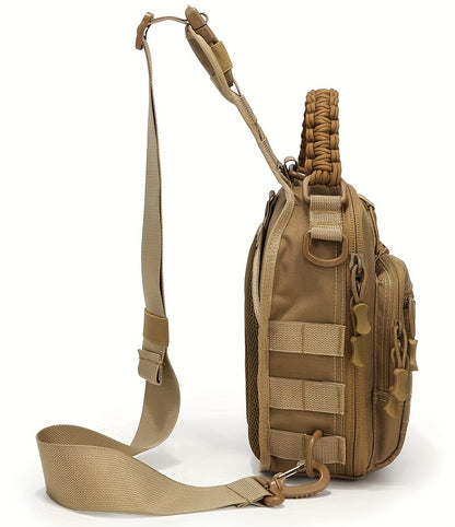 Versatile EDC Crossbody Bag - Lightweight, Multi-Pocket Travel Chest Pack with Zip Closure for Outdoor Adventures