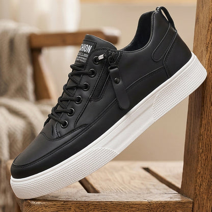 Men's Casual Side-Zip Sneakers Lightweight Low-Top Shoes
