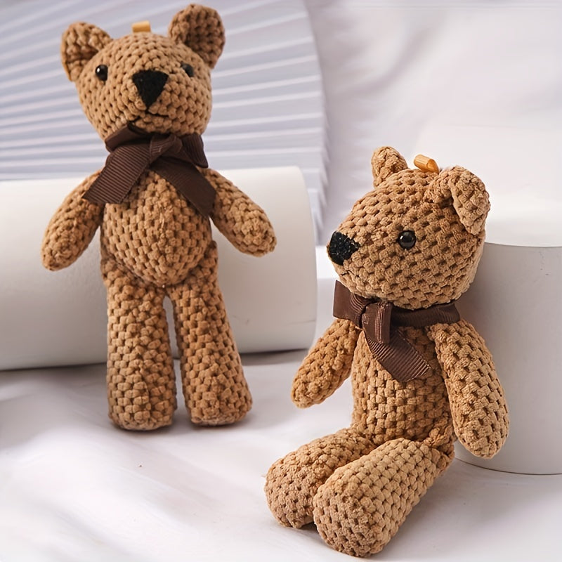 15cm/5.9inch 15cm Bear Stuffed Plush Toys Baby Cute Dress Key Pendant Pendant Dolls Gifts Birthday Wedding Party Decor 1pc
