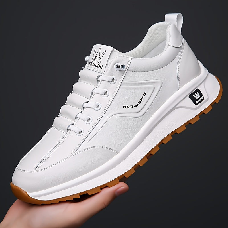 Men's Business Casual Sneakers Low Top Microfiber Leather