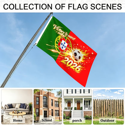 Portugal 2026 Football Fan Flag - Polyester, Single-Sided Print