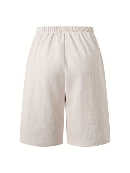 Women's Vacation Shorts Solid Color Polyester Lightweight