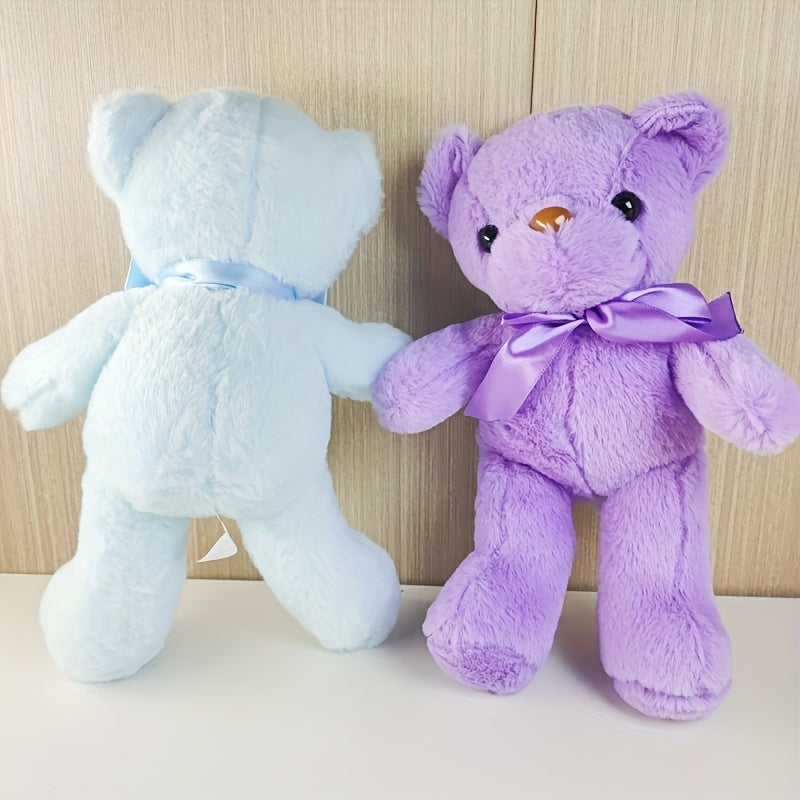 Pet Supplies Teddy Bear Style Design Pet Plush Dog Toy, Purple, Brown, Blue, White, Beige 5 Colors Available, Soft and Comfortable Plush Material, Filled Animal Plush Toys, Softly Filled Animals Hug Companion Toys, Suitable f