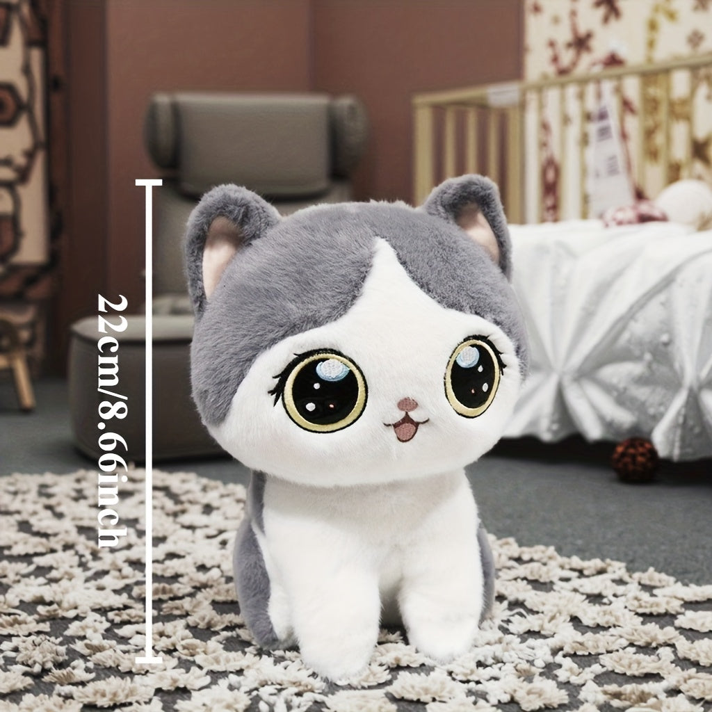 A New Cute Cartoon Plush Toy of a Small Cat, Available in Gray And Black Styles, Perfect As a Holiday Gift, Present, Christmas Surprise, Thanksgiving Gift, Friend Gift, Holiday Present, Day Gift, Couple'S Gift, Valentine'S Da